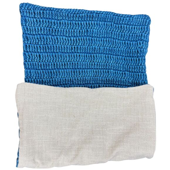 Pottery Barn Villa Paca Belgian Flax Linen Pillow Cover Case in Blue 14” x 26" - Picture 2 of 8